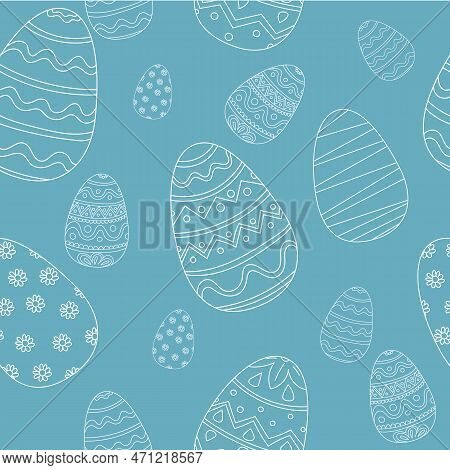 Easter Egg Seamless Pattern. Spring Holiday Background For Printing On Fabric, Paper For Scrapbookin