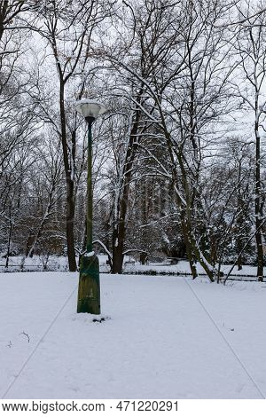 Winter Landscape With Snow. Beautiful Park With Trees - Straznice - Czech Republic