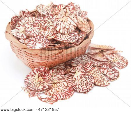 Sliced Betel Nut Color Full Over White Background