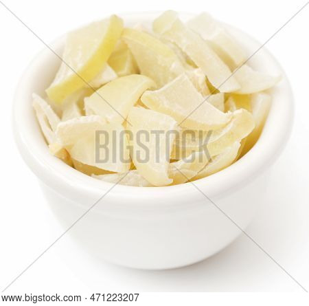Sliced Amla Fruits Closeup Over White Background