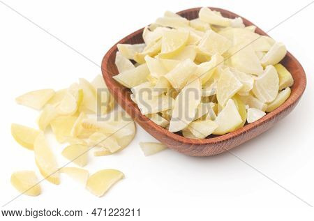 Sliced Amla Fruits Closeup Over White Background
