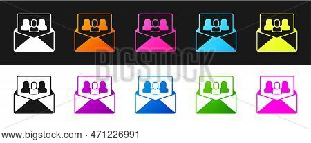 Set Project Team Base Icon Isolated On Black And White Background. Business Analysis And Planning, C