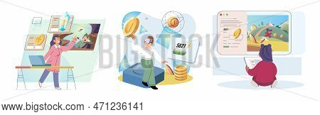 Gaming With Cryptocurrency, Gameplay To Earn, Metaverse, Digital World, Virtual Character . Play To 