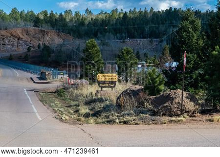 An Entrance Road Going To Colorado Springs, Colorado
