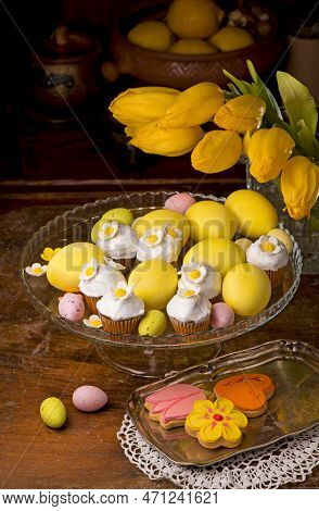 Little Cupcake With Sugar Decorations For Easter