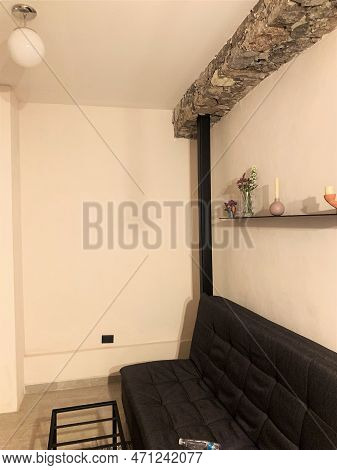 Rustic Ceiling And Cozy Couch From Hotel