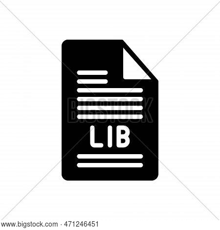 Black Solid Icon For Lib File Format File-format Document Paper Liberal-party