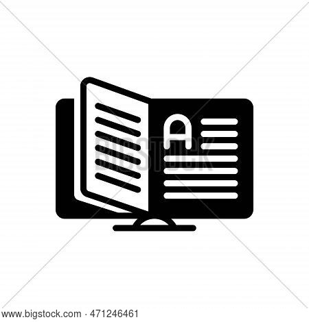 Black Solid Icon For Glossary Vocabulary Terminology Dictionary Lexicon Word-index Encyclopedia