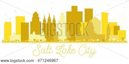Salt Lake City Utah Usa City Skyline Golden Silhouette. Vector Illustration. Simple Flat Concept For