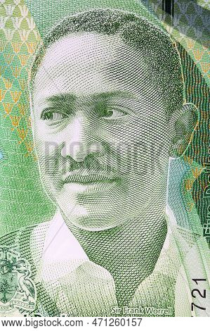 Frank Worrell A Portrait From Barbadian Money - 5 Dollars
