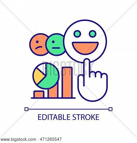 Analysis Customer Satisfaction Level Rgb Color Icon. Staff Mood Study. Get Feedback From Consumer. E