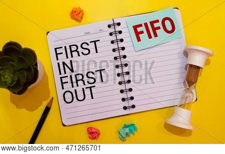 Fifo. First In First Out Inventory Method. Business And Marketing Concept. Typography