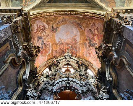 Venice, Italy - February 13, 2023: Ceiling In Santa Maria Di Nazareth, Roman Catholic Carmelite Chur