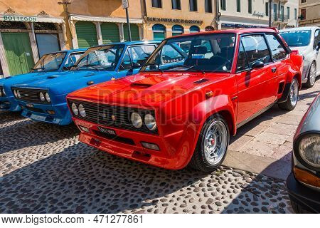 Bassano Del Grappa, Italy; May 28, 2019: Rare Classic Fiat 131 Abarth Rally Is A Version Developed B