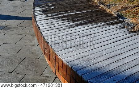 Connecting Electricity Cables Through Walking Paved Sidewalk Road. Safe Way Protect Your Cable Or Ho