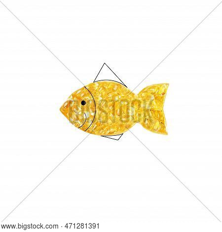 Fish Capsules Of Cod Liver Oil. Omega 3