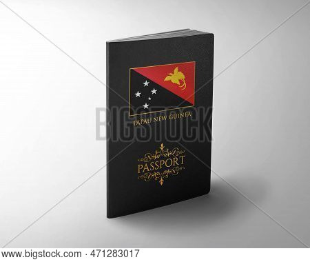 Papau New Guinea National Passport Mockup Isolated Over White Background