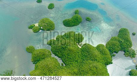 Tropical Islands And Bays. Seascape With Lagoons And Cove. Sipalay, Negros, Philippines.