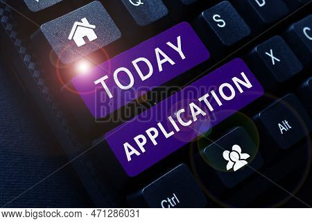 Hand Writing Sign Application. Internet Concept An Order For Something Formal And Usually Written Fo