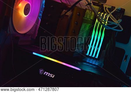 Assembled New Modern Computer On The 4Th Generation Processor.