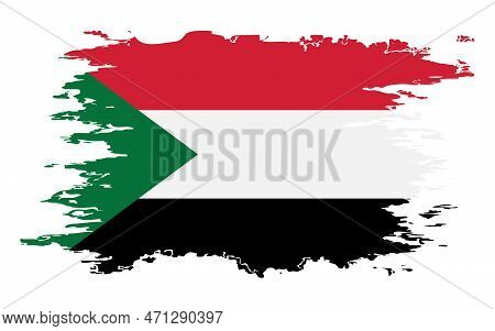 Sudan Flag Grunge Brush Color Image, Vector
