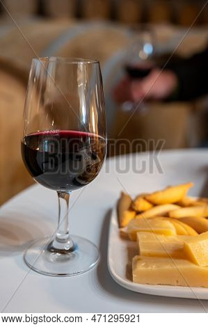 Tasting Of Rioja Wines, Visit Of Winery Cellars With French Or American Oak Barrels With Agening Red