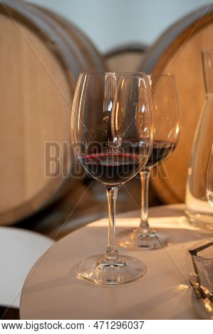 Tasting Of Rioja Wines, Visit Of Winery Cellars With French Or American Oak Barrels With Agening Red