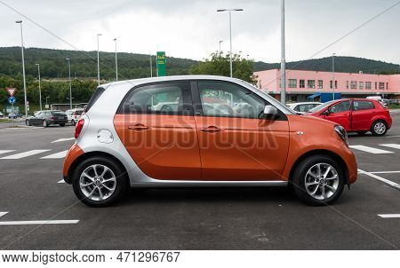 Kozina, Slovenia - May 24, 2017 : The Smart Forfour Is A Supermini Car. The Second Generation Forfou
