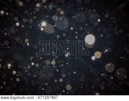 Abstract Gold Bokeh With Black Background Abstract Gold Glitter Explosion On Black Background