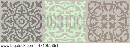 Ceramic Tile Pattern. Wall Or Floor Texture. Absrtract Decorative Porcelain Pottery.