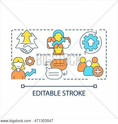 Improvement Of Inclusion In Workplace Concept Icon. Involve Candidates For Vacation. Dei Abstract Id