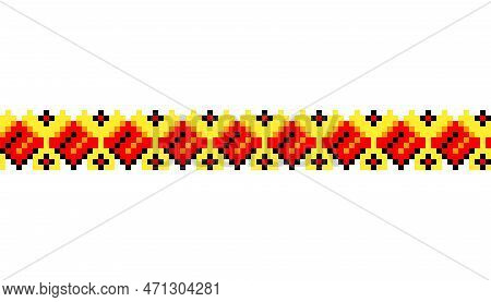 Ukrainian Traditional Embroidery. Pattern For Cross Stitching Decoration. Cross-stitch Traditional F
