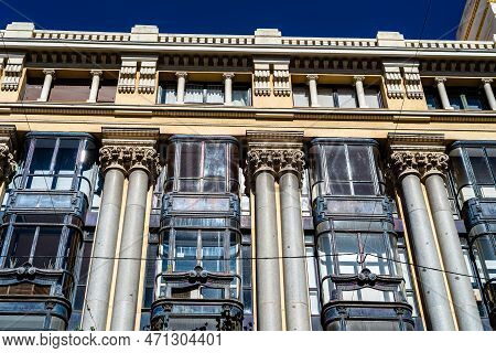Madrid, Spain - October 11, 2020: Facade Of Palazuelo House In Mayor Street In Central Madrid. It Is