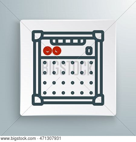 Line Guitar Amplifier Icon Isolated On White Background. Musical Instrument. Colorful Outline Concep