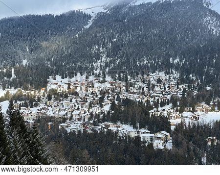 A Fairytale Winter Atmosphere And A Magnificent Panorama On The Mountine Tourist Resorts Of Valbella