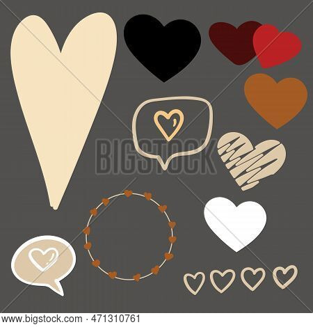Heart. Colorful Hearts For Decoration. Love. Icons And Symbols. Isolated Vector Image.