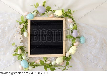 Mockup Of Social Media Baby Announcement. Pregnancy Announcement Background With Blurred . Selective