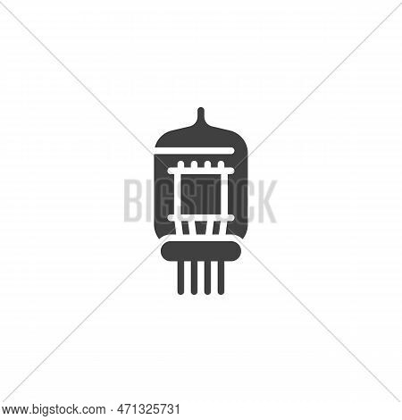 Electron Tube Vector Icon. Filled Flat Sign For Mobile Concept And Web Design. Vacuum Tube Glyph Ico