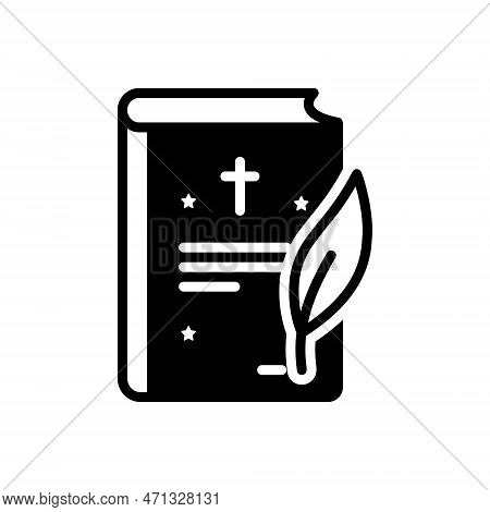 Black Solid Icon For Wrote Write Compose Create Feather Poetry Holiy-book Novel Blog