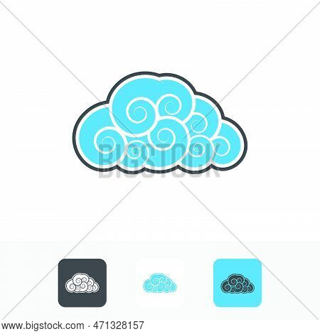 Modern And Simple Style Cloud Logo, Vector Stock