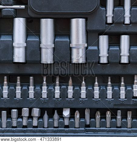 A Set Of Torx Tools, Socket Wrenches, Screwdrivers And Other Tools. A Tool For Car Repair. Selective