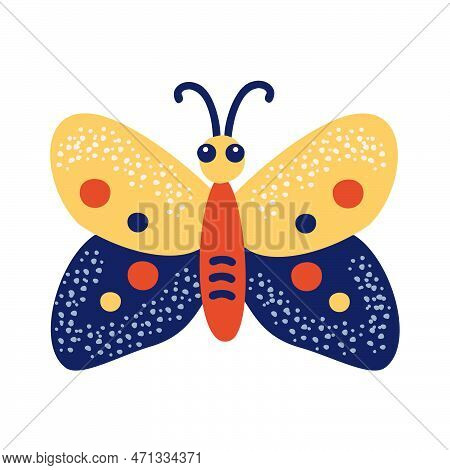 Butterfly. Vector Illustration Of A Funny Insect In Cartoon Style. Isolated On A White Background.