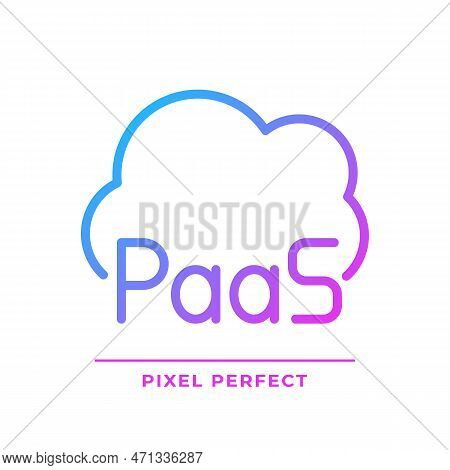 Paas Cloud Computing Pixel Perfect Gradient Linear Vector Icon. Online Database As Platform. Informa