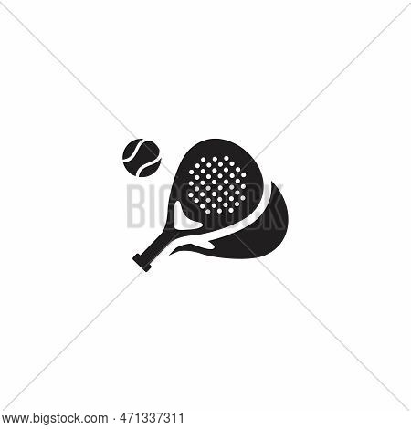 Padle Tennis Logo, Padle Club Logo, Padle Racket And Ball Logo Icon Vector