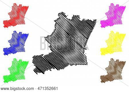Camargo Municipality (free And Sovereign State Of Chihuahua, Mexico, United Mexican States) Map Vect