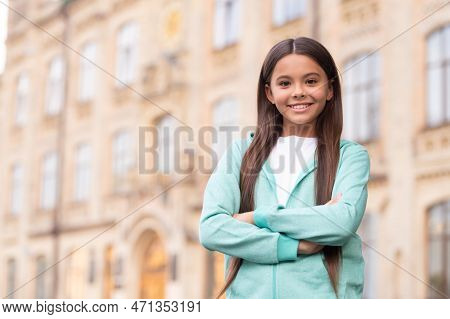 Teen Girl Childhood Outdoor, Banner. Teen Girl Childhood Outside. Photo Of Teen Girl Childhood