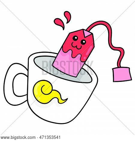 Teabags For Breakfast, Vector Illustration Art. Doodle Icon Image Kawaii.