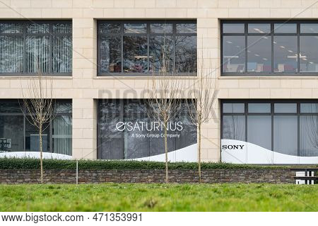 Kessel-lo, Flemish Brabant, Belgium - Feb 11 2023 - Facade Of The Saturnus Electronics Company