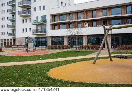 Kessel-lo, Flemish Brabant, Belgium - Feb 11 2023 - The Central Park 3010 Residence, A Contemporary 