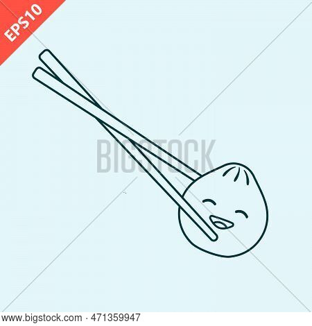 Hand Drawn Traditional Chinese Dumplings Vector Dimsum Food Flat Modern Isolated Illustration